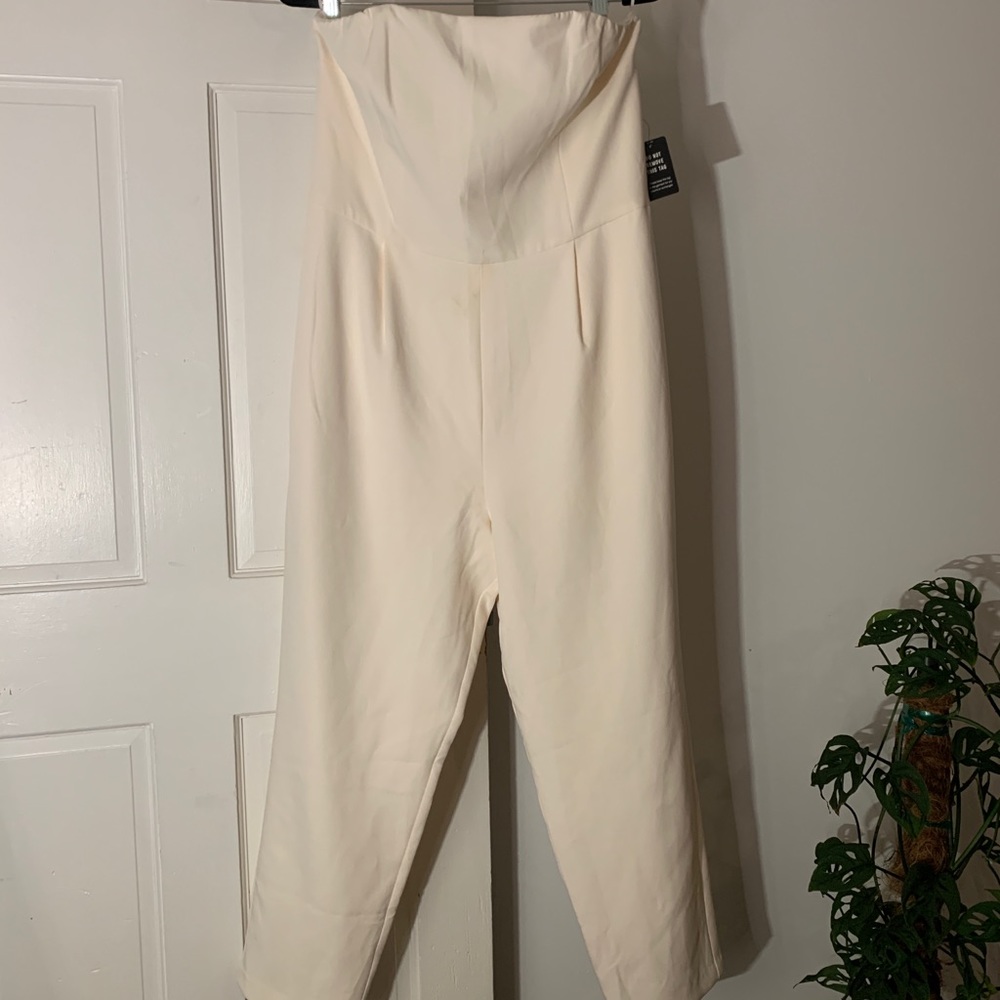 Express strapless jumpsuit with pockets